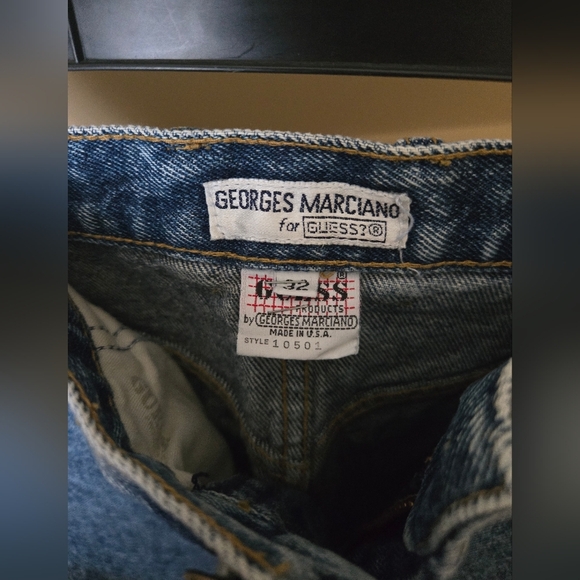 VINTAGE Guess by Marciano Vintage Distressed Denim High Rise Mini Skirt - Picture 5 of 5